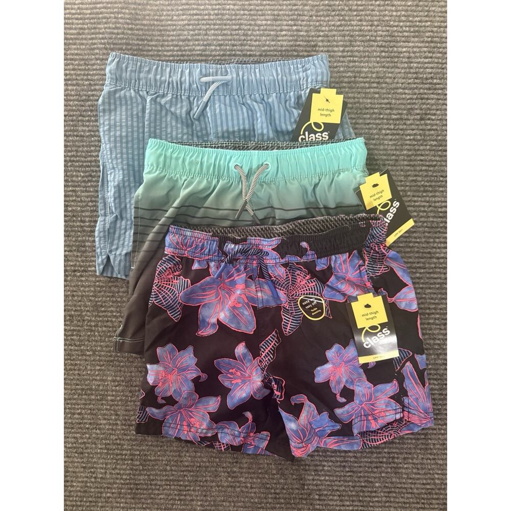 Lot of 3 NWT Art Class Boys Swim Trunks Size S 6/7 Target Board Shorts Floral